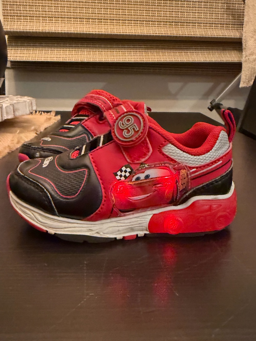 Disney Lightning McQueen Red and Black Light-Up Kids Sneakers